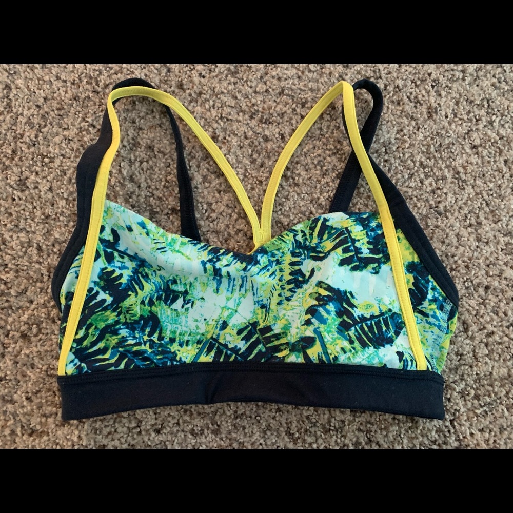 Zella tropical print sports bra , small